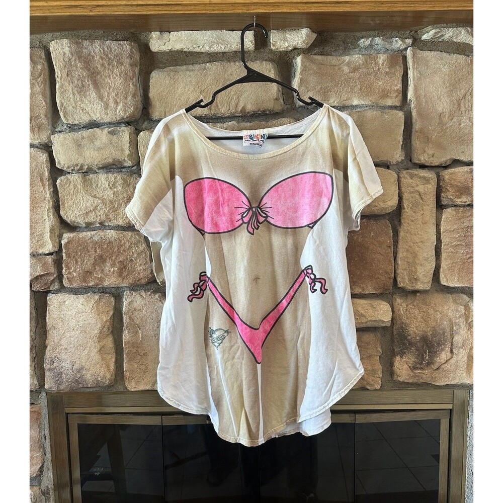 VTG 90s L.A. Imprints My Bikini Body Cover Up T-Shirt One Size Las Vegas Tattoo